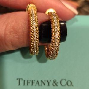 Tiffany & Co. Schlumberger Rope 2 Row Diamond Earrings